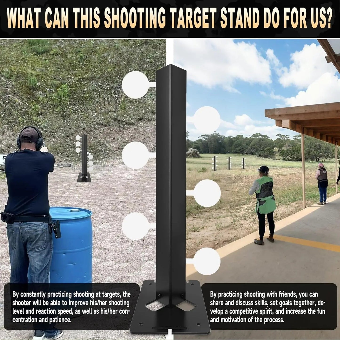 CIBLE MÉTAL RÉACTIVE LUXE – SYSTÈME SWING ET ROTATION AUTOMATIQUE POUR TIR SPORTIF Ma boutique