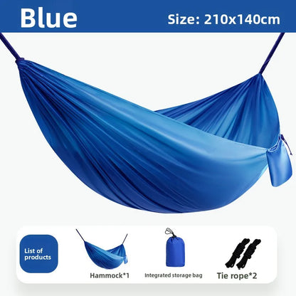 Hamac de Camping Portable 210×140 cm – Nylon Parachute, Charge 250 kg, Outdoor