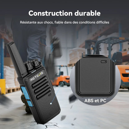 Talkie-Walkie Numérique Retevis RT668D – PMR446 Sans Licence, DMR Dual Mode, 256 Canaux, Portée 3 km – Hôtel, Sécurité, Entrepôt