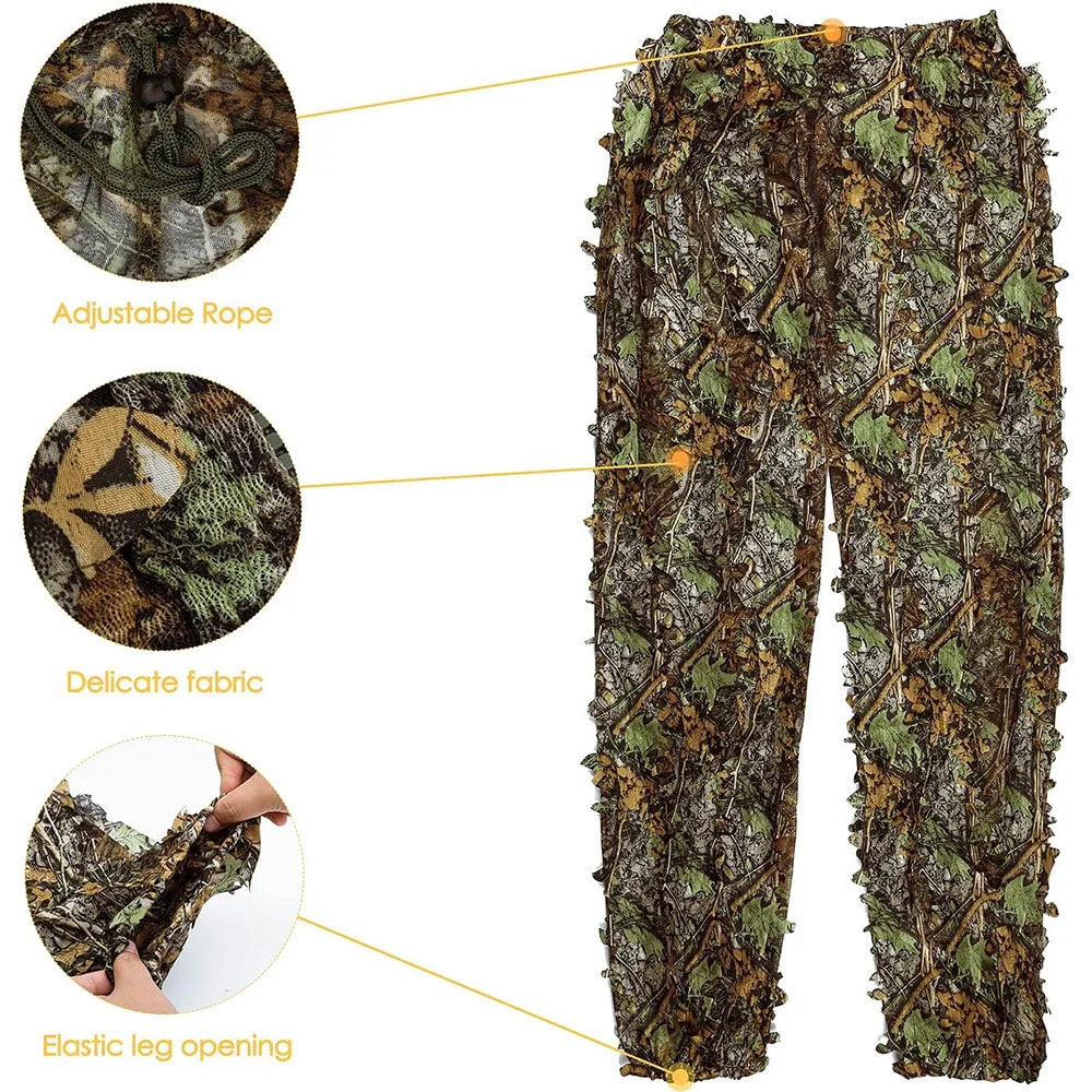 Combinaison Ghillie 3D Camouflage Tactique – Tenue de Chasse, Airsoft & Sniper | Homme, Femme, Enfant