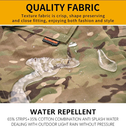 Veste Tactique Camouflage Homme – Coupe-Vent, Imperméable, Multi-Poches, Chasse & Airsoft