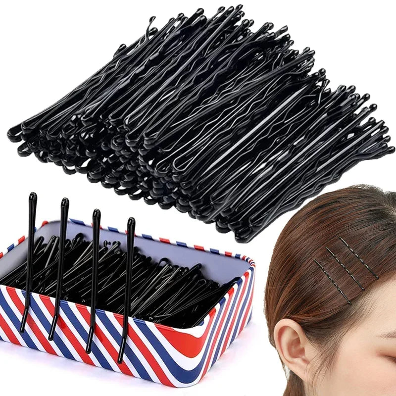 60/240 Pcs Pinces à Cheveux Noires U-Shape – Bobby Pins Invisibles, Métal Ondulé pour Coiffure - BLACKBEARD OUTDOOR INDUSTRIES