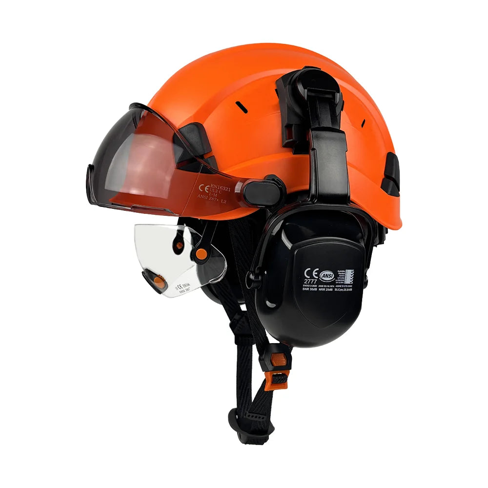 Casque de Sécurité ABS Pompier & Sauvetage — Visière, Cache-Oreilles CE/ANSI - BLACKBEARD OUTDOOR INDUSTRIES