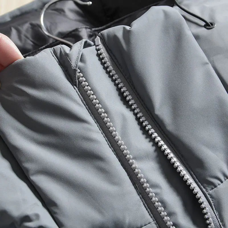 Veste hiver homme courte à capuche amovible