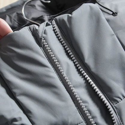 Veste hiver homme courte à capuche amovible