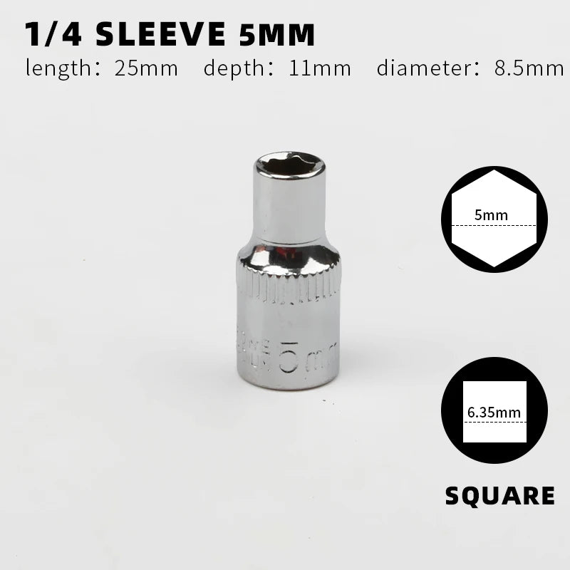 Douille 1/4" Simple – Tailles 4 à 14 mm | Clé à Cliquet, Outil Manuel - BLACKBEARD OUTDOOR INDUSTRIES