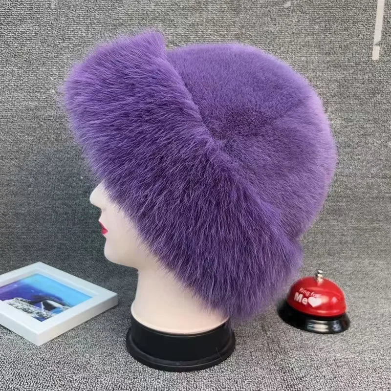 Bonnet d’hiver femme doux et chaud, style mongol