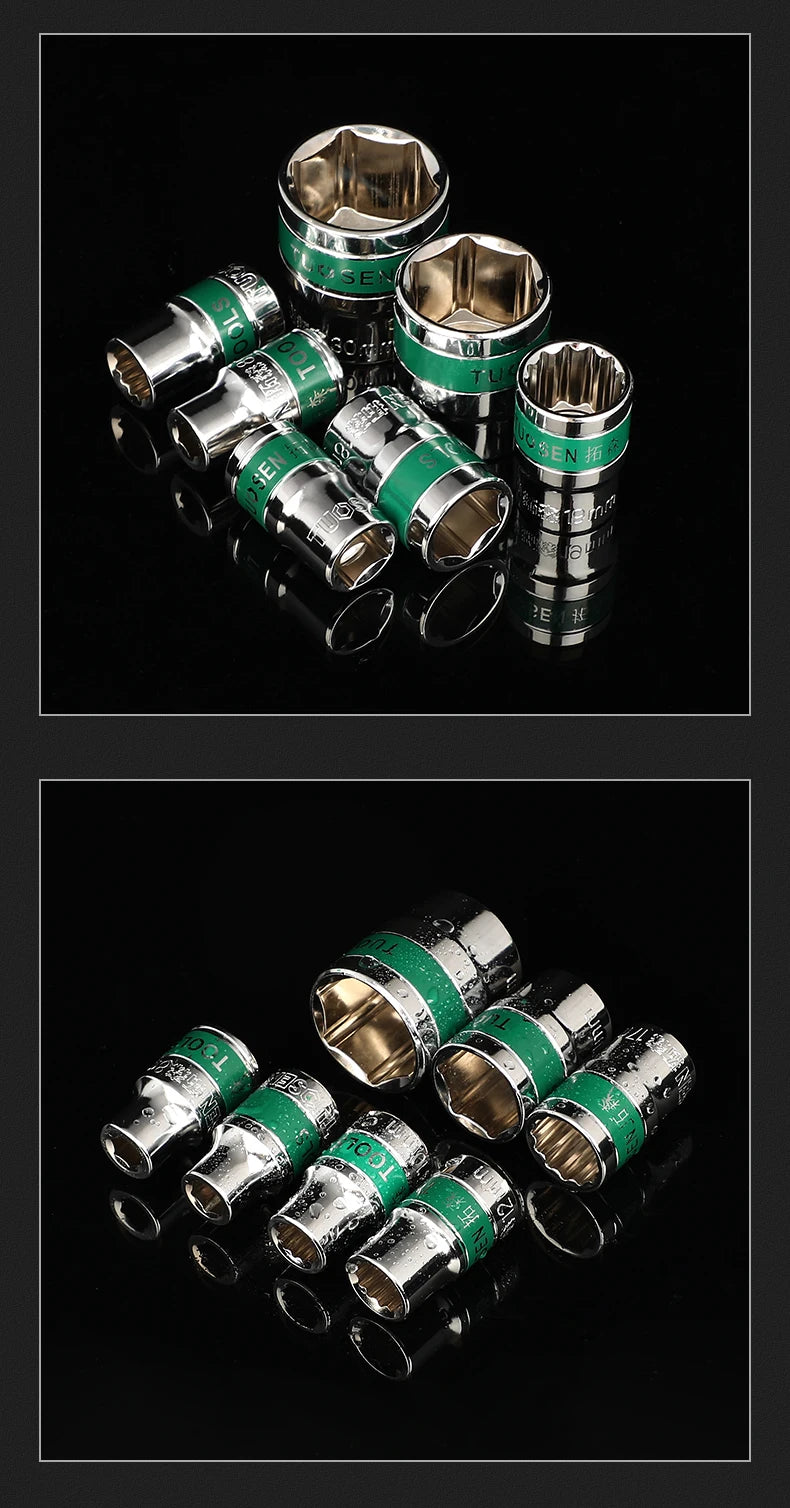 Jeu de Douilles 8-32 mm | Hexagonales 1/2" – Renforcées & Épaissies | Pour Clé à Chocs ou Pneumatique - BLACKBEARD OUTDOOR INDUSTRIES