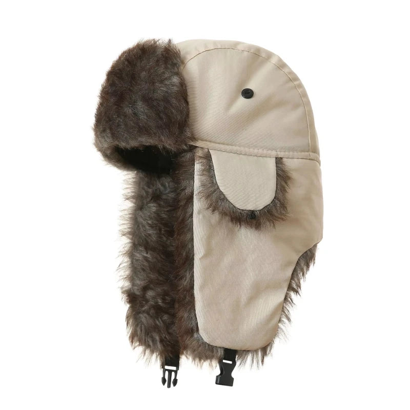 Chapka Ushanka Russe Imperméable - Doublure Fausse Fourrure, Ski et Hiver