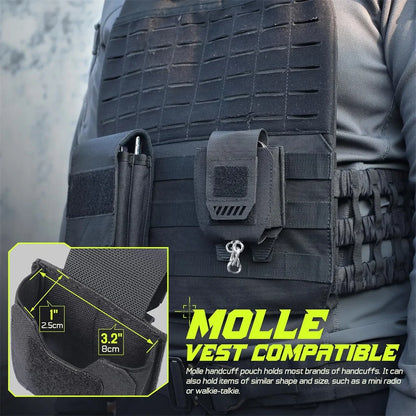 Pochette MOLLE pour Menottes – Holster pour Ceinture de Service, Gilet de Protection, Accessoires pour Forces de l'Ordre – Compatible avec Menottes à Chaîne, Charnières, Pliables et ASP - BLACKBEARD OUTDOOR INDUSTRIES