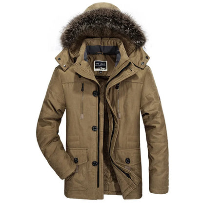 Long Parka Homme Hiver — Col Fourrure, Capuche Amovible, Multi-Poches | M à 7XL (Taille Asiatique) - BLACKBEARD OUTDOOR INDUSTRIES
