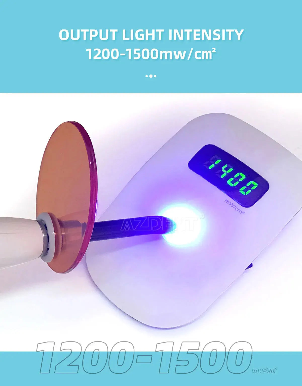 Lampe à Photopolymériser Sans Fil – AZDENT | LED Haute Puissance 1200–1500 mW/cm² Ma boutique