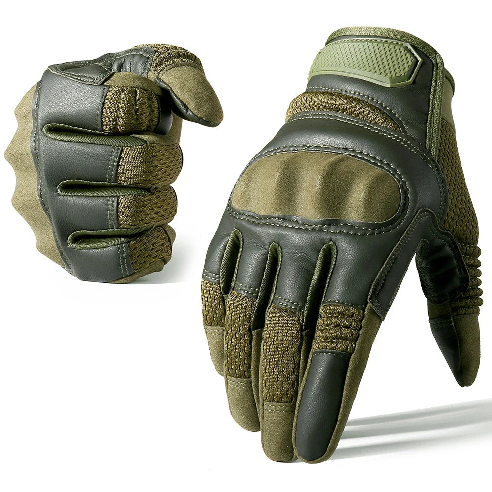 Gants Moto Tactiles en Cuir PU – Protection Totale & Confort Haut de Gamme - BLACKBEARD OUTDOOR INDUSTRIES
