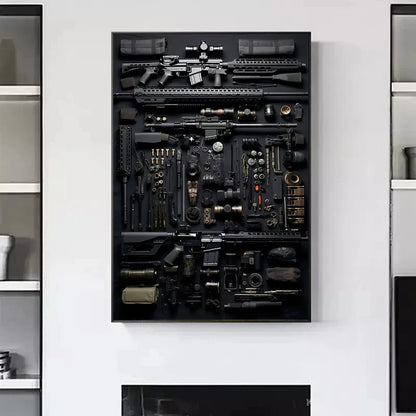 Gun Accessories Posters Wall Art Canvas Painting and Prints Pictures Ak-47 Automatic Rifle Interior for Room Home Decor Gifts BLACKBEARD OUTDOOR INDUSTRIES