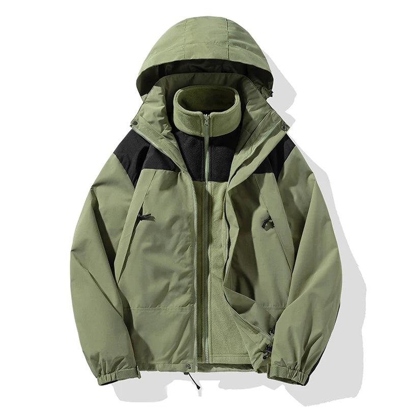 Veste 3 en 1 imperméable et coupe-vent avec couche chaude, homme et femme