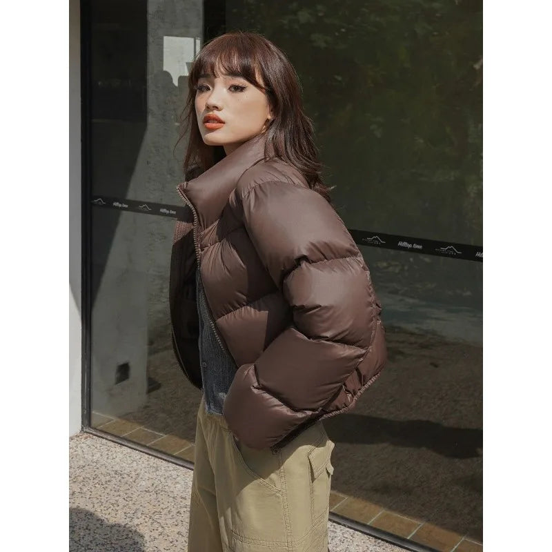 Doudoune courte crop femme, style Y2K