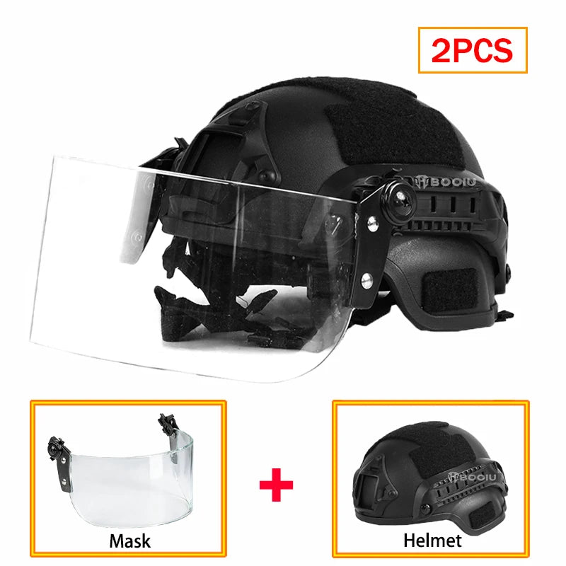 Casque airsoft MICH 2000 avec masque tactique - BLACKBEARD OUTDOOR INDUSTRIES