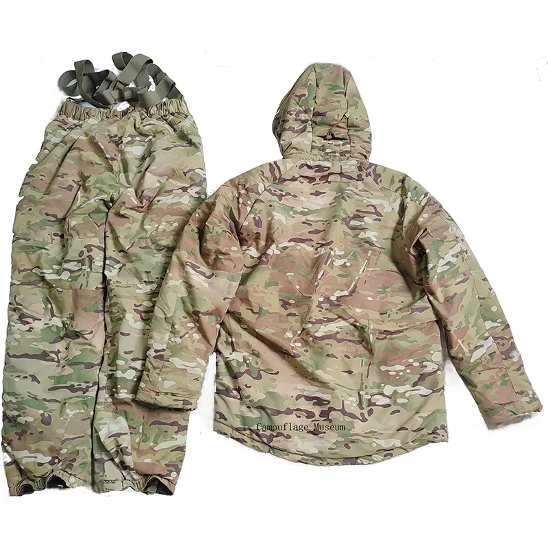 Tenue tactique grand froid camouflage multicam, veste et pantalon rembourrés