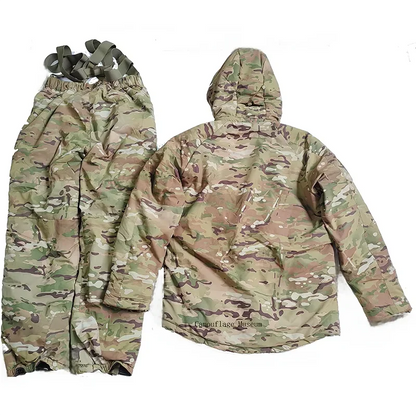 Tenue tactique grand froid camouflage multicam, veste et pantalon rembourrés