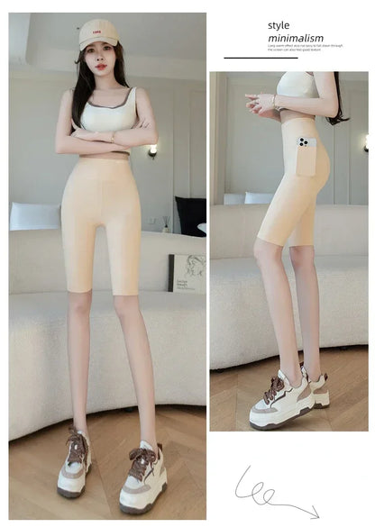 Legging Short Femme Sport Taille Haute | Gainant & Anti-Transpiration | Poches Latérales | MODX - BLACKBEARD OUTDOOR INDUSTRIES