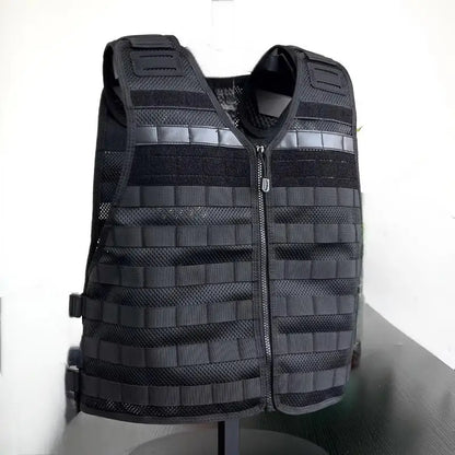 Gilet Tactique Respirant Mesh MOLLE – Détachable Rapide, Protection Complète | Airsoft, Sécurité, Patrouille | Homme