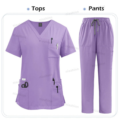 Uniforme Médical de Haute Qualité pour Femmes - Ensemble de Blouse et Pantalon pour Infirmière, Scrubs Unisexe BLACKBEARD OUTDOOR INDUSTRIES