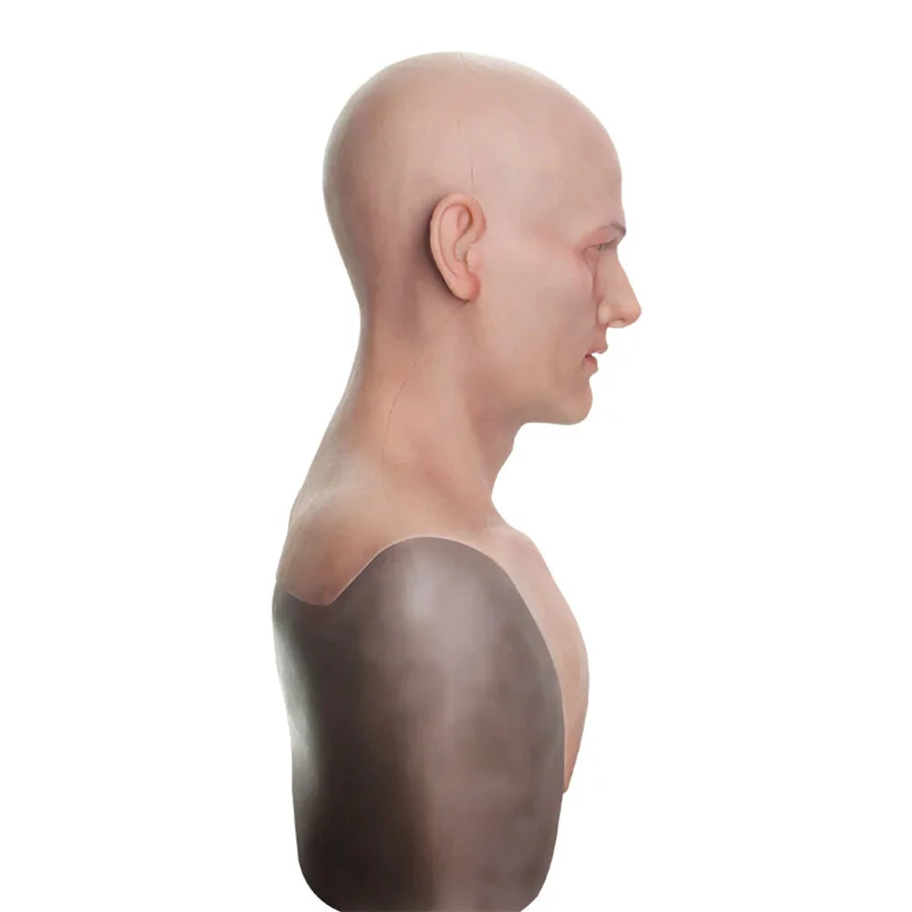Masque visage masculin ultra-réaliste en silicone