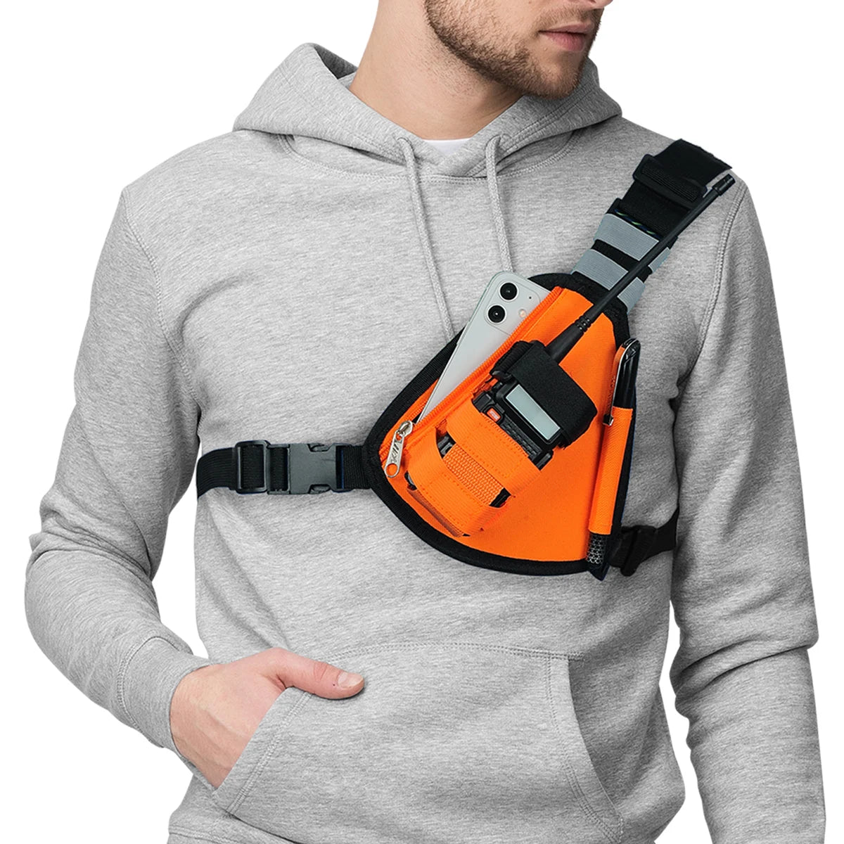 Gilet Tactique Poitrine Nylon – Holster Radio Baofeng BF-888S UV-5R | 4 Coloris | Mains Libres - BLACKBEARD OUTDOOR INDUSTRIES
