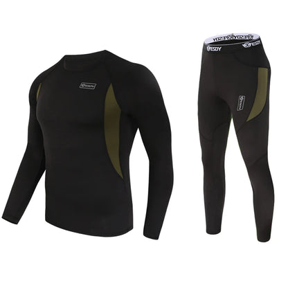Ensemble Sous-Vêtement Thermique Homme – Polaire Compressif Séchage Rapide Style Militaire