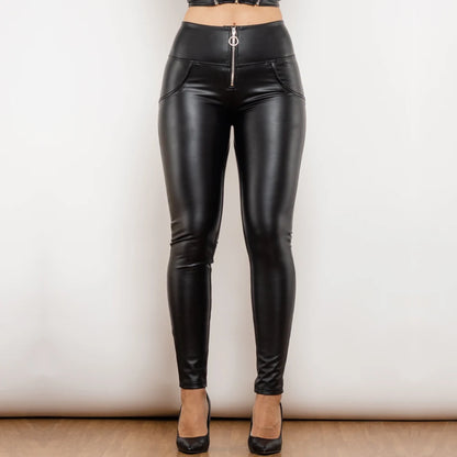 Pantalon Simili Cuir Grande Taille Femme – Taille Haute, Jambe Droite, Soiree & Casual