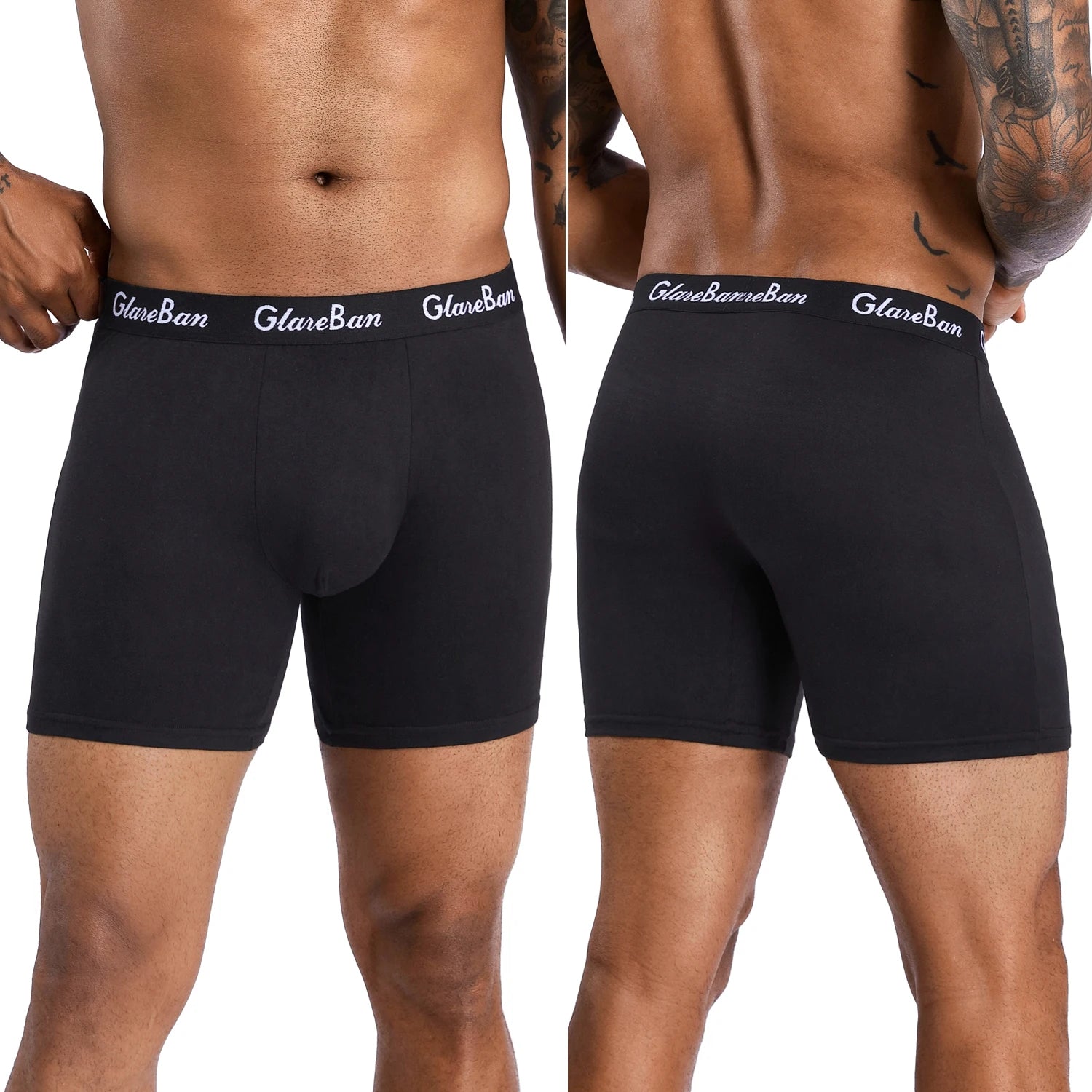 Lot de 5 Boxers Noirs Homme – Confort Mi-Long, Respirant & Moderne - BLACKBEARD OUTDOOR INDUSTRIES