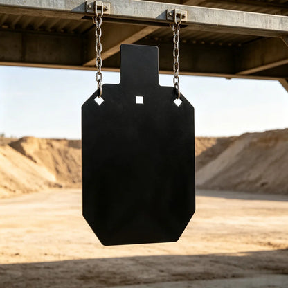 Cible de tir en acier noire 12 × 7 pouces à suspendre