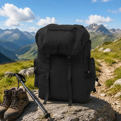 Sac à dos militaire 65 L noir, grande capacité
