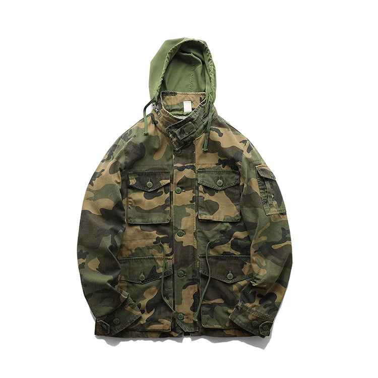 Veste militaire matelassée homme à capuche amovible