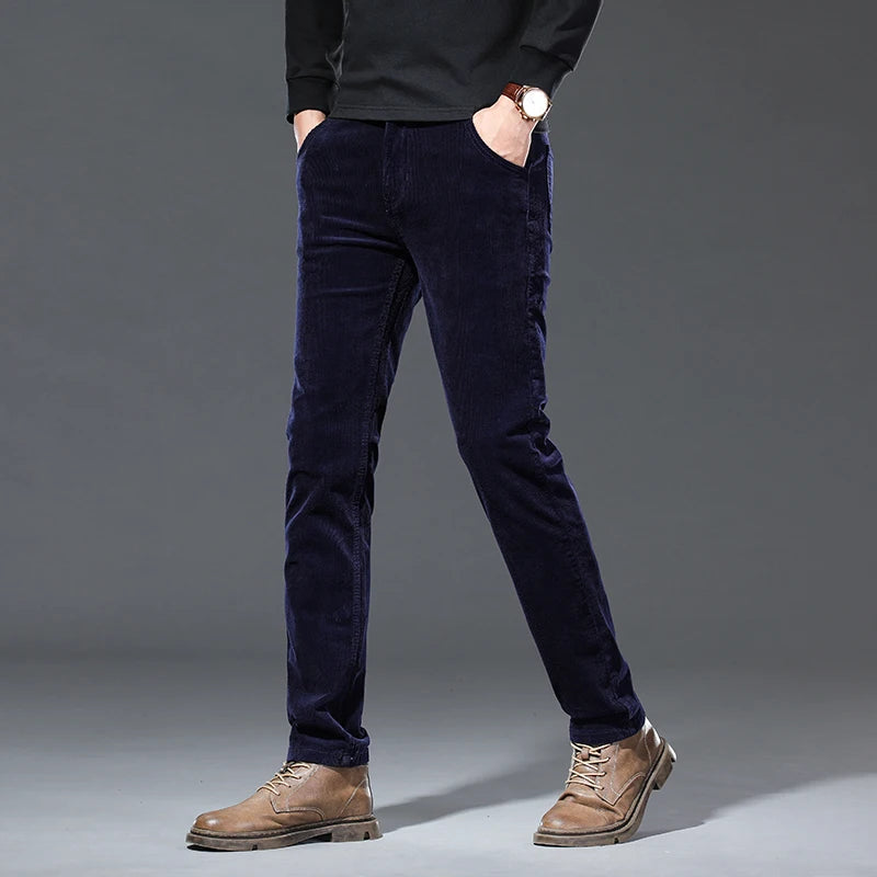 Pantalon Velours Côtelé Homme — 93% Coton Stretch, Coupe Droite, Smart Casual & Business | W28 à W40 - BLACKBEARD OUTDOOR INDUSTRIES