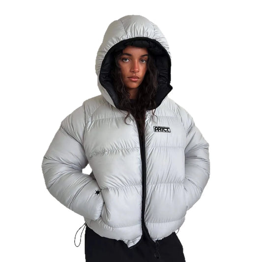 Doudoune réversible unisexe hiver à capuche - veste matelassée coupe-vent