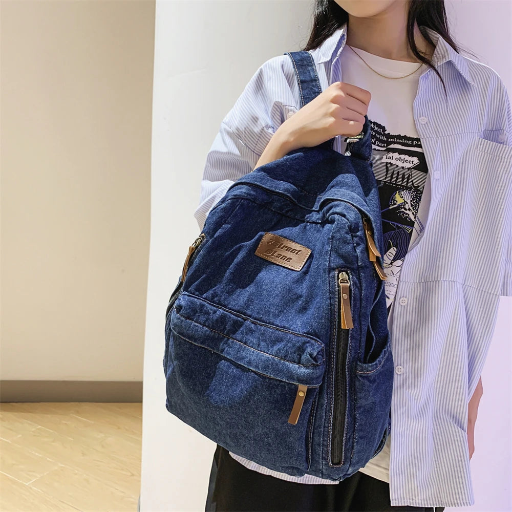 🎒 Sac à Dos en Jean Tendance – Style Denim | Grande Capacité Étudiante | Multi-Poches | Unisexe - BLACKBEARD OUTDOOR INDUSTRIES