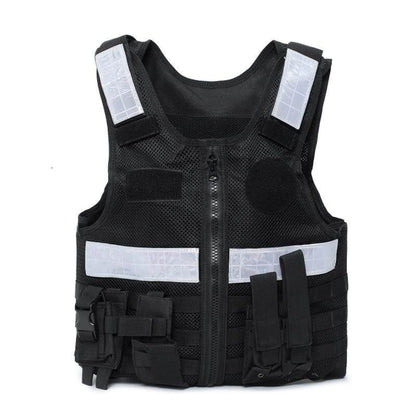 Gilet Tactique Duty Mesh Respirant 4 Saisons – Gilet de Patrouille et d'Intervention pour Agents de Securite, Formation et Surveillance Terrain (Noir / Jaune)