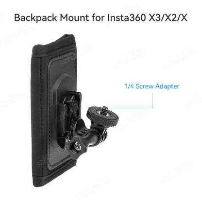 Support de Caméra 360° pour Bandoulière de Sac à Dos - Fixation pour GoPro, DJI Action, Insta360 et Plus BLACKBEARD OUTDOOR INDUSTRIES