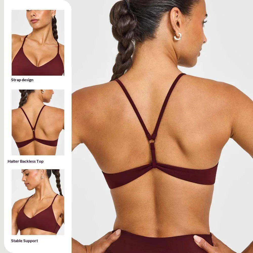 Brassière de Sport Femme – Yoga & Fitness, Nylon Respirant, Décolleté Racer Back