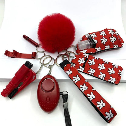 Kit Porte-Clés Défense Personnelle Femme – Alarme Sonore, Bouteille de Voyage, 20 Coloris