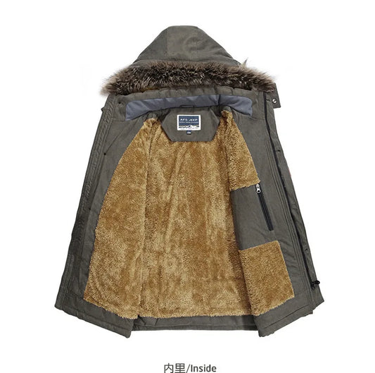 Long Parka Homme Hiver — Col Fourrure, Capuche Amovible, Multi-Poches | M à 7XL (Taille Asiatique) - BLACKBEARD OUTDOOR INDUSTRIES