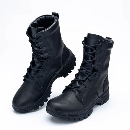 Rangers Tactiques d'Intervention Cuir Véritable – Imperméables Zip Unisexe
