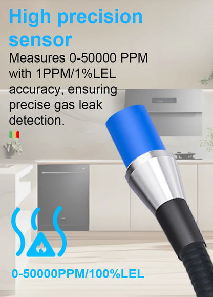 Détecteur de Fuite de Gaz Inflammable – Analyseur de Gaz Naturel, LPG, Méthane, Alcool (50000 PPM/LEL%) avec Sonde Flexible - BLACKBEARD OUTDOOR INDUSTRIES