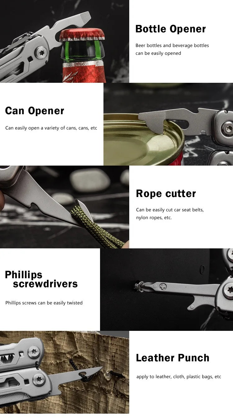 Outdoor Camping Multi Tools Folding Survival Gear Plier Knife Wire Stripper Outdoor Mini Portable Hand Tools Knife, Scissors ﻿ BLACKBEARD OUTDOOR INDUSTRIES