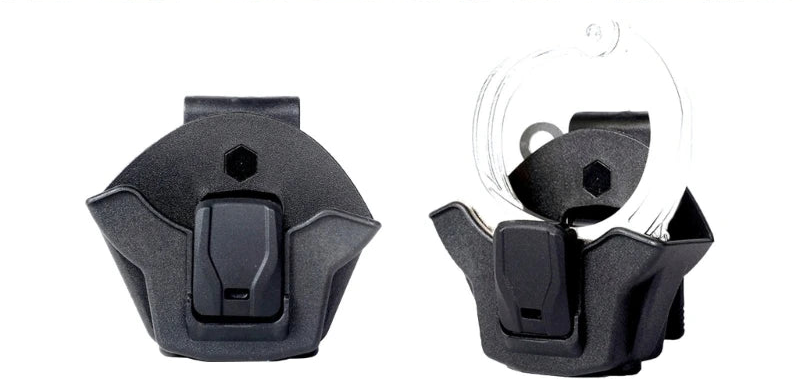 Porte-menottes ouvert rotatif 360° avec clip ceinture