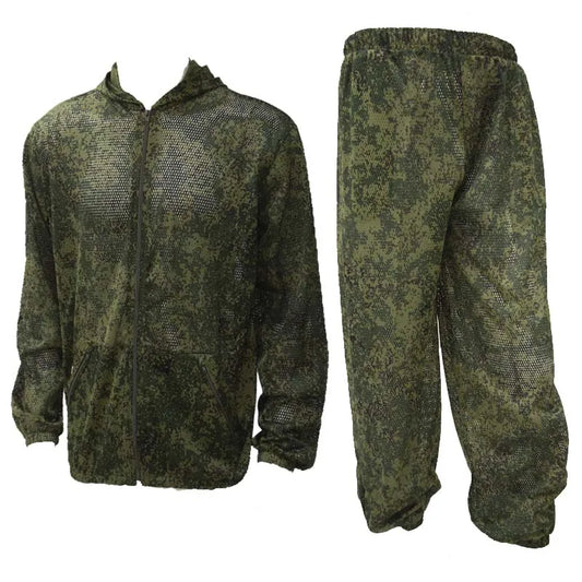 Combinaison Camouflage Mesh AUKUPKEE – Veste Capuche + Pantalon, Anti-Moustiques, Chasse Airsoft