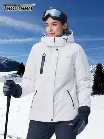 Veste Parka Hivernale TACVASEN pour Femme – Manteau à Capuche en Polaire, Imperméable et Coupe-Vent avec 5 Poches Zippées pour Ski et Snowboard - BLACKBEARD OUTDOOR INDUSTRIES