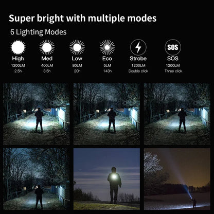 WUBEN C3 – Lampe de Poche LED 1200lm OSRAM Rechargeable USB-C – IP68