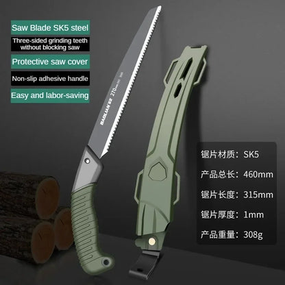 Scie Pliante Ergonomique Outdoor – Lame 300-399mm, Poignée Antidérapante | Camping, Randonnée, Survie